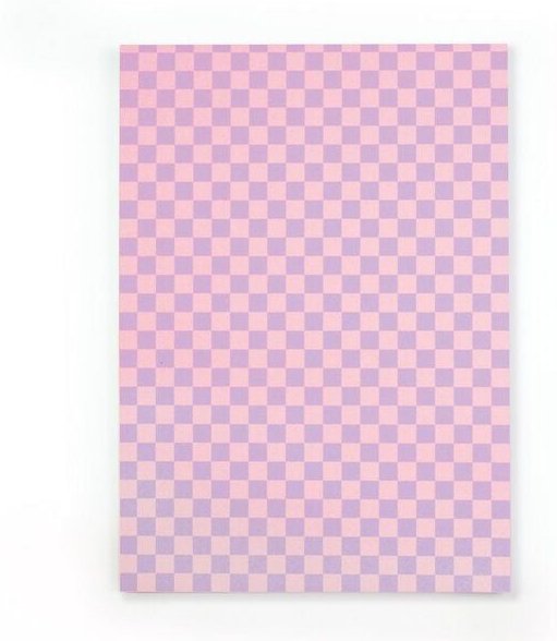 Bow & Hummingbird Notizblock Karo Rosa/Lila aus Recyclingpapier