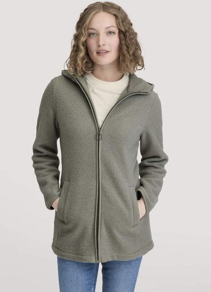 hessnatur Wollfleece Kapuzen-Jacke Regular aus Bio-Merinowolle und Bio-Baumwolle