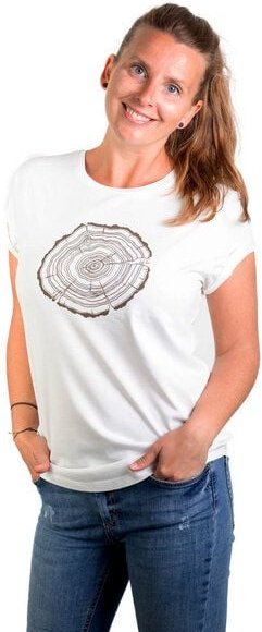 Life-Tree Shirt aus Biobaumwolle Fairwear für Damen "Treeslice" in Washed White