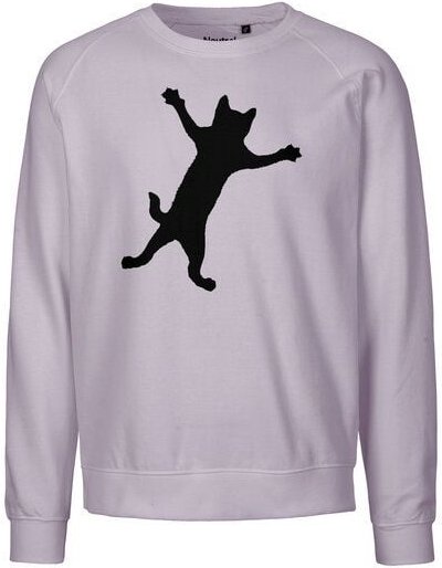 HANDGEDRUCKT "Klammerkatze" Unisex Sweatshirt aus reiner Biobaumwolle (kbA)