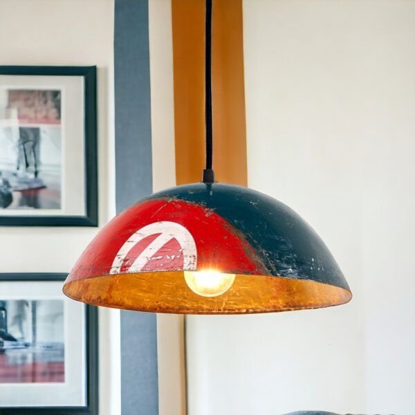 Moogoo Creative Africa Kleine Deckenleuchte aus recycelten Ölfässern 34cm Durchmesser Industrial Design Upcycling