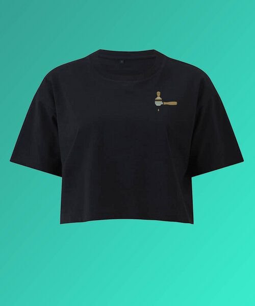 Coffee Fashion Siebträger & Tamper | Besticktes Bio Baumwoll Crop Top