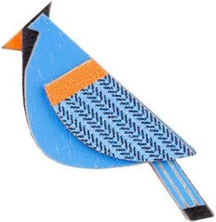 BeWooden Holzbrosche Blue Cutebird – handgefertigte Holz‑Brosche mit Vogelmotiv