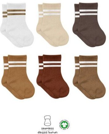 Thumbnail - bistyle Socken 6er-Pack für Babys Babysocken Jungen Mädchen Kurzsocken gerippt