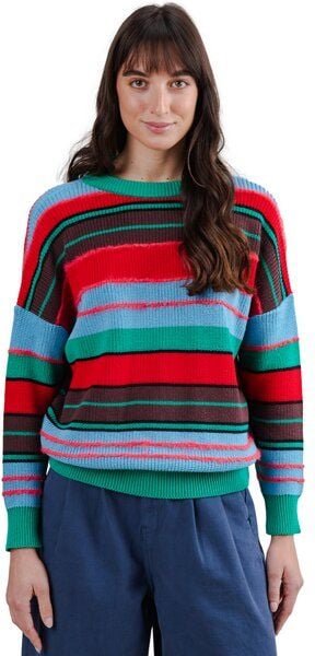Brava Fabrics Strickpullover Batwing Multistriped