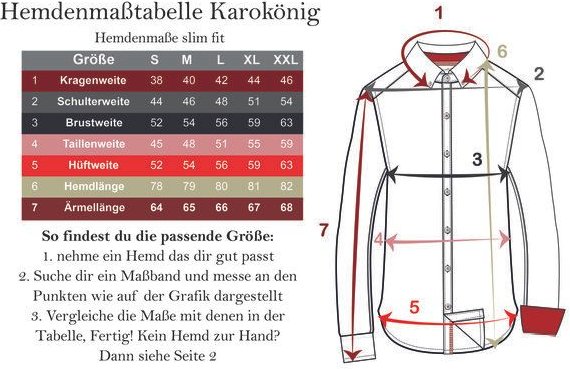 karokönig ecotailoring Herren Hemd, slim fit