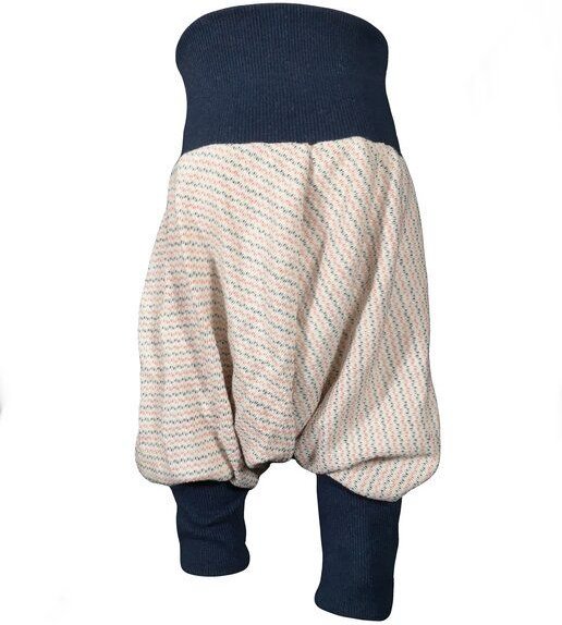 liebewicht leichte Pumphose weiß rot blau gemustert aus Biobaumwoll Sweat