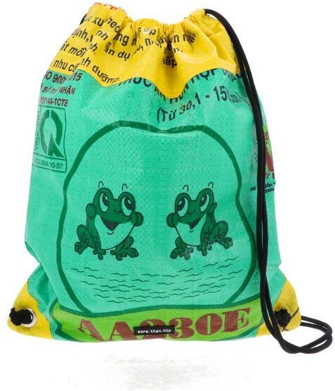 MoreThanHip Rucksack mit Kordelzug aus recycelten Fischfüttersäcken - Chenda