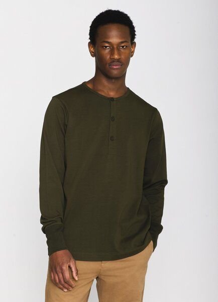 KnowledgeCotton Apparel Sweatshirt - BO long sleeve henley - aus Bio-Baumwolle