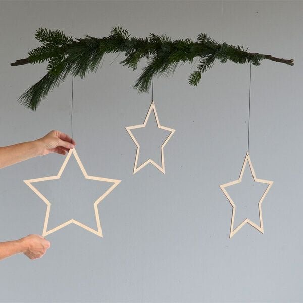 renna deluxe STERN aus Holz 3er-Set