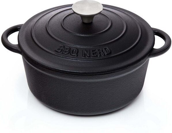BBQ Nerd Bräter (rund) mit Deckel aus Gusseisen mit Emaille-Beschichtung