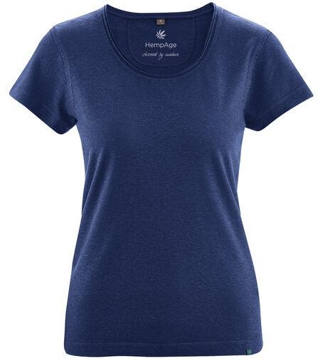 HempAge Damen T-Shirt mit Rollsaum Hanf/Bio-Baumwolle