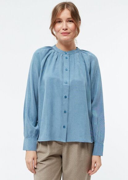Thumbnail - Givn Berlin Bluse GBSMILLA mit Puffärmeln aus TENCEL mit Peach-Effekt