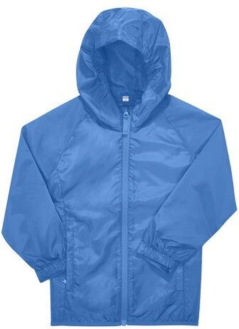 B&C BE INSPIRED Kinder Regen- und Windjacken Seitentaschen Kapuze 10 verschiedene Farben