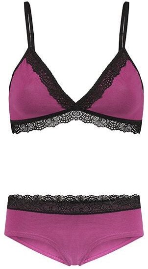 Frija Omina Set: Bio BH + Hipster Spitze dunkel