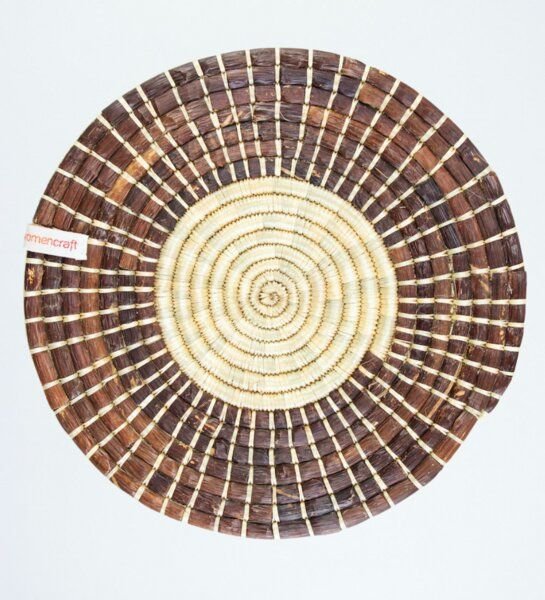 WomenCraft Nachhaltige Tischsets - 36cm - Braun/Weiß/Natur