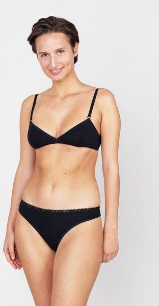 erlich textil Merle bügelloses Bustier mit Spitzenbund aus weichem Modal, made in Europe