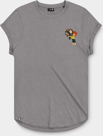 Bavarian Caps Damen T-Shirt Pumuckl Blumenstrauß - Grau