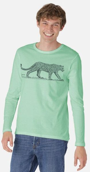 Peaces.bio - handbedruckte Biomode Bio-Herren-Langarmshirt "Leopard"