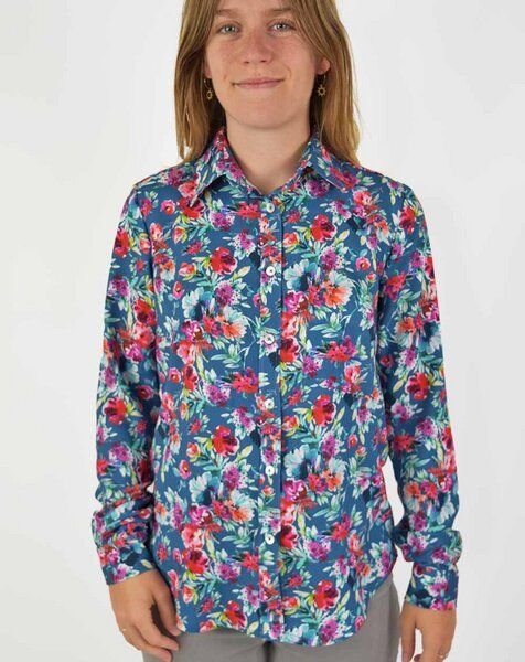 Aatise Hemdbluse 100% EcoVero Zalabis Langarm, Blusenkragen