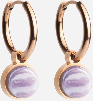 ALEXASCHA Roségold Creolen mit Anhänger | Mix & Match