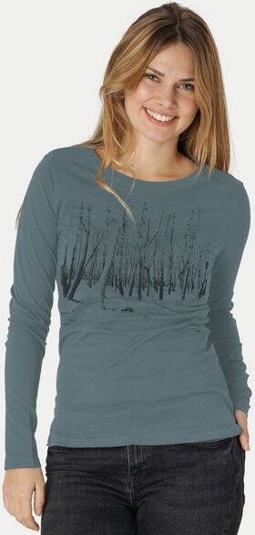 Peaces.bio - handbedruckte Biomode Damen Langarmshirt Woodland
