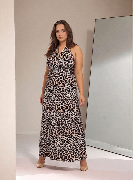 Thumbnail - Ingoria GAJA Maxikleid mit geknoteter Taille aus TENCEL Modal (Print)