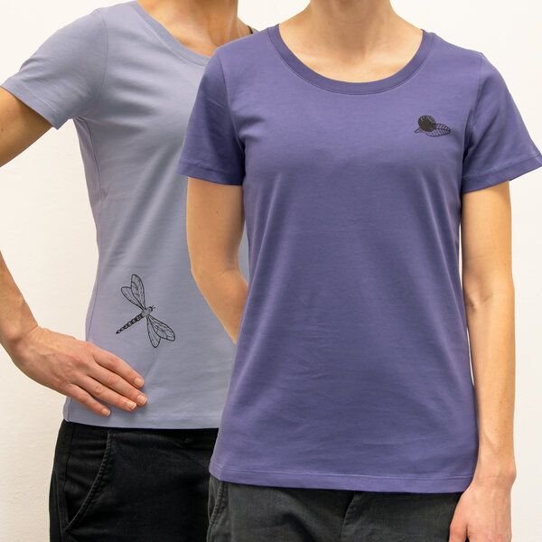 Cmig Basic Unique - 2er Pack Damen T-Shirts mit feinen Details - natur Motive aus dem Norden