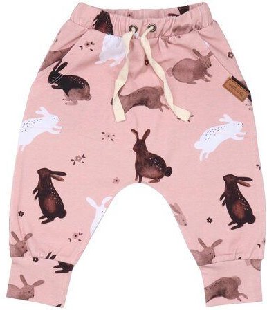 Kinder Jogginghose GOTS-zertifiziert aus Bio-Baumwolle rosa mit Hasen-Motiv – Walkiddy