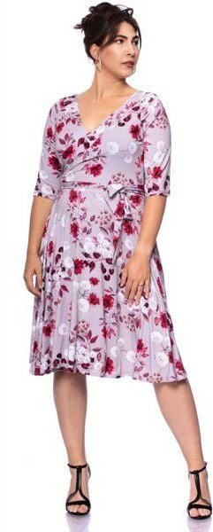 Ingoria AVA wendbares Wickelkleid Langarm-Arm mit schwingendem Rock (Print)