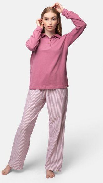 greenjama Damen Langarm-Shirt mit Polo-Kragen, GOTS-zertifiziert