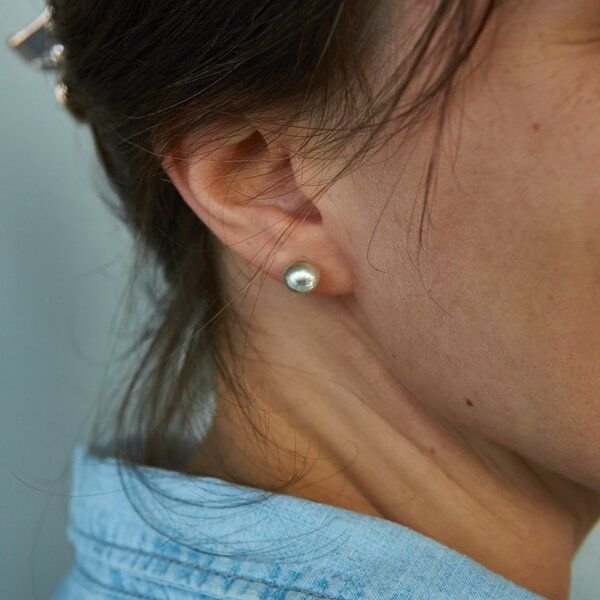 pakilia Silber Ohrstecker Kugel Fair-Trade und handmade
