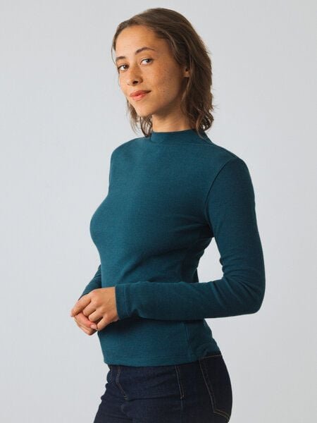 Thumbnail - Honest Basics Langarm Shirt mit Stehkragen