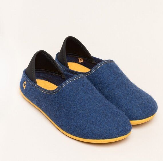 Gottstein Filzhausschuh Wool Slip-On aus 100% Schurwolle - für Damen & Herren - Rutschfeste Gummisohle