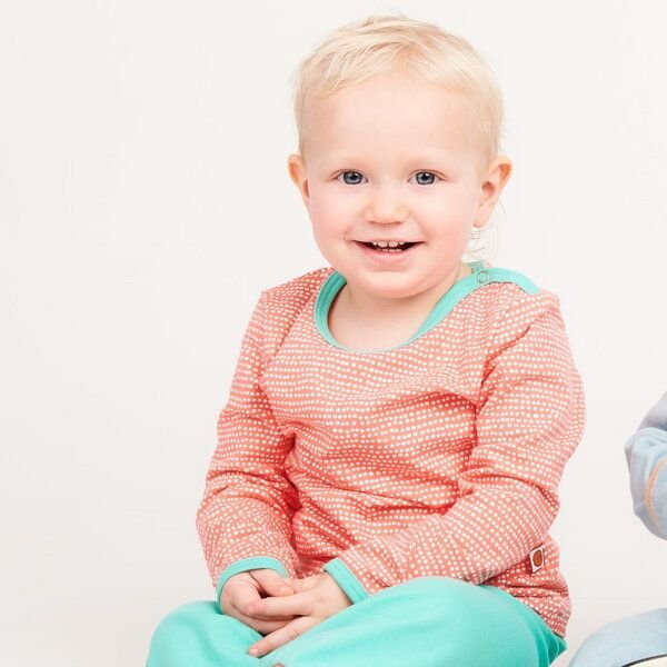 Cheeky Apple Langarm Baby-Shirt aus Bio-Baumwolle "Dotted Lines"