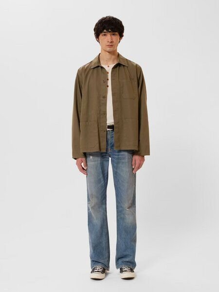 Nudie Jeans Buddy Herringbone Chore Jacket olive