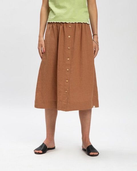 Matona Zeitloser Leinenrock für Frauen / Midi Skirt