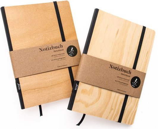 tyyp Nachhaltiges Design-Notizbuch A5 Holz aus 100 % Recyclingpapier