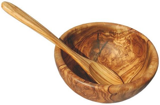 Olivenholz erleben Müslischale Ø 14 cm aus Olivenholz inkl. Löffel