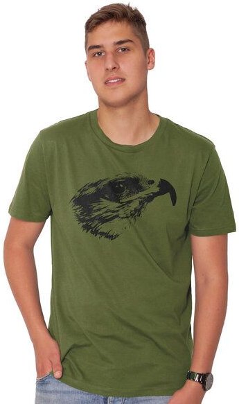 HANDGEDRUCKT "Falke" Männer T-Shirt reine Biobaumwolle (kbA)