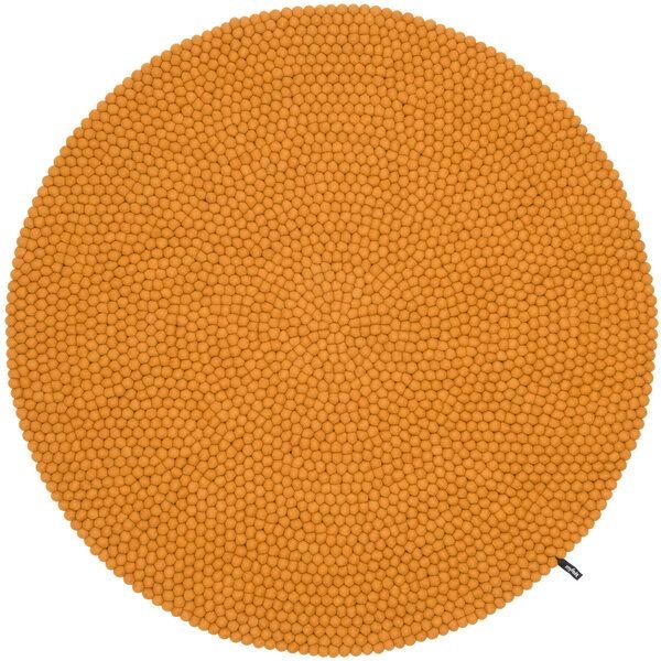 myfelt Filzkugelteppich rund, 100% Schurwolle