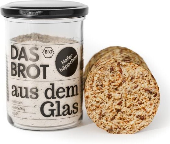 brotstoff Backmischung im Glas "Das Brot aus dem Glas" Bio-Haferhäppchen