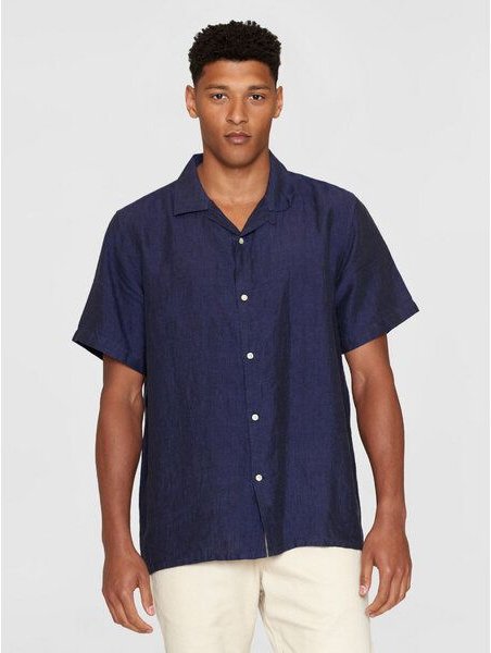 Thumbnail - KnowledgeCotton Apparel Leinenhemd Box Fit - Short Sleeve - aus Bio-Leinen