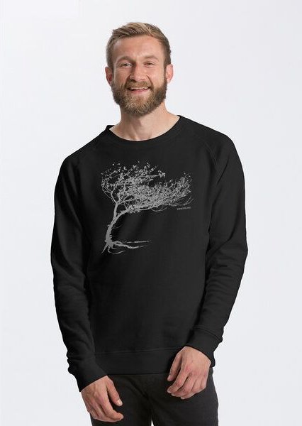 Peaces.bio - handbedruckte Biomode Bio Herren-Sweatshirt Windy Tree