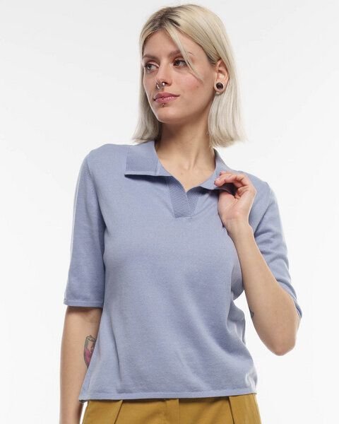 Alma & Lovis Feines Strick-Poloshirt aus reiner Bio-Baumwolle | Cotton Polo-Shirt