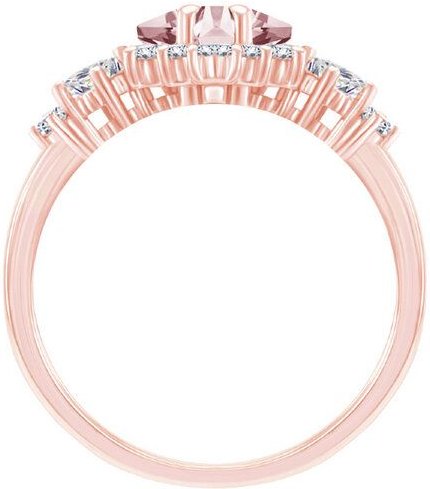 Eppi Goldener Ring mit Princess Morganit und Moissaniten Medrie