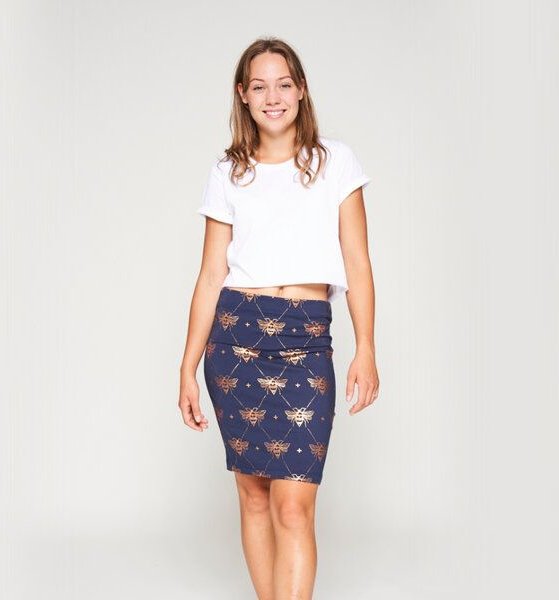 LUMEN organic Rock JERSEY Bienen blau/gold