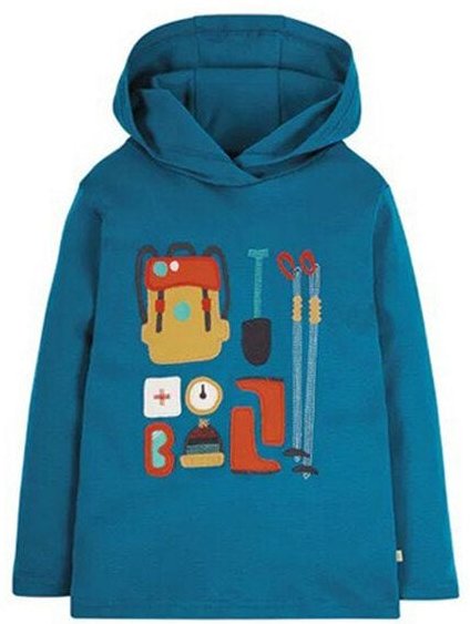 Frugi Hoodie Campfire in blau Campfire Hooded Top