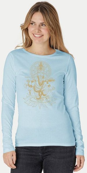 Peaces.bio - handbedruckte Biomode Bio-Damen-Langarmshirt Ganesha