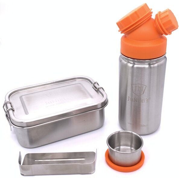 JN JuNiki's Einschulungs-Set: JuNiki´s® Lunchbox + Trinkflasche isoliert 8 Farben